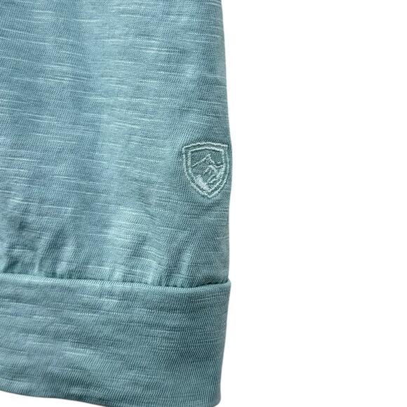 Kuhl Shilo Light Blue Crochet Shoulder Short Cap Sleeve Round Neckline Soft Top - Picture 7 of 12